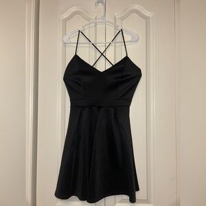 Charlotte Russe Black Cross Back Flowy Dress